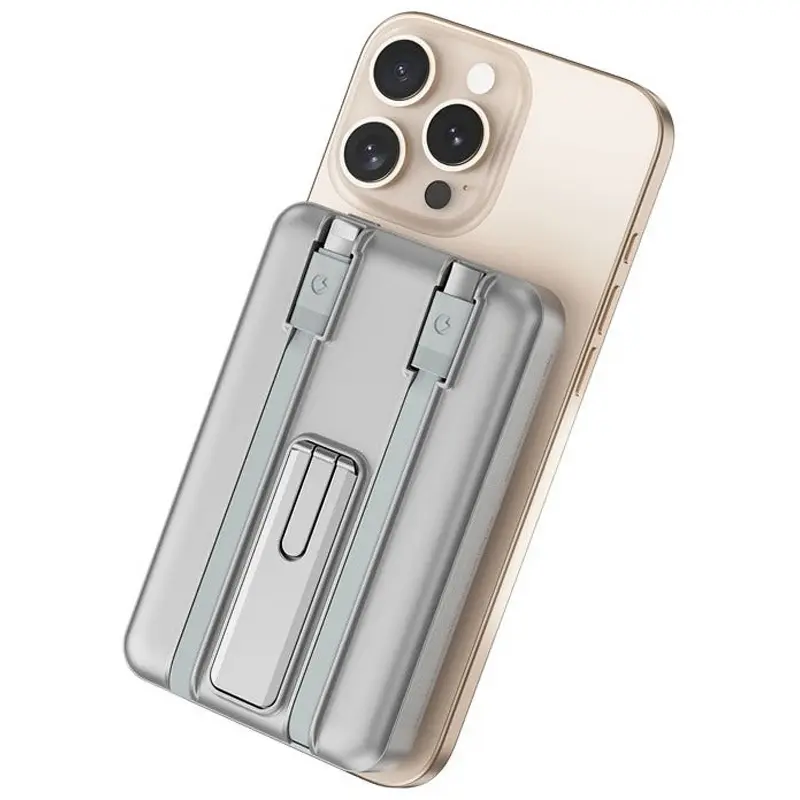 Портативний ЗП Power Bank WIWU Wi-P056 22.5W+PD20W з БЗП+iWatch with cable 10000 mAh, Silver, купити оптом з доставкою