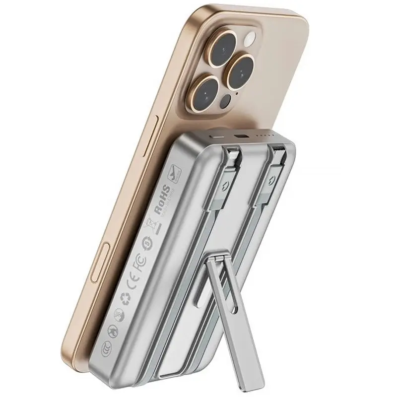 Портативний ЗП Power Bank WIWU Wi-P056 22.5W+PD20W з БЗП+iWatch with cable 10000 mAh, Silver 1, купити оптом з доставкою
