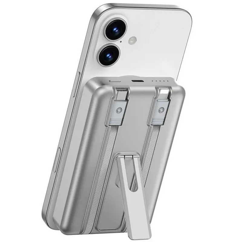 Портативний ЗП Power Bank WIWU Wi-P056 22.5W+PD20W з БЗП+iWatch with cable 10000 mAh, Silver 2, купити оптом з доставкою
