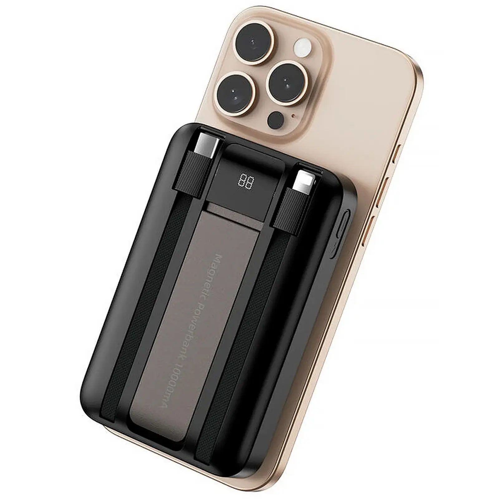 Портативний ЗП Power Bank WIWU Wi-P061 22.5W+PD20W з БЗП+iWatch with cable 10000 mAh, Black, купити оптом з доставкою