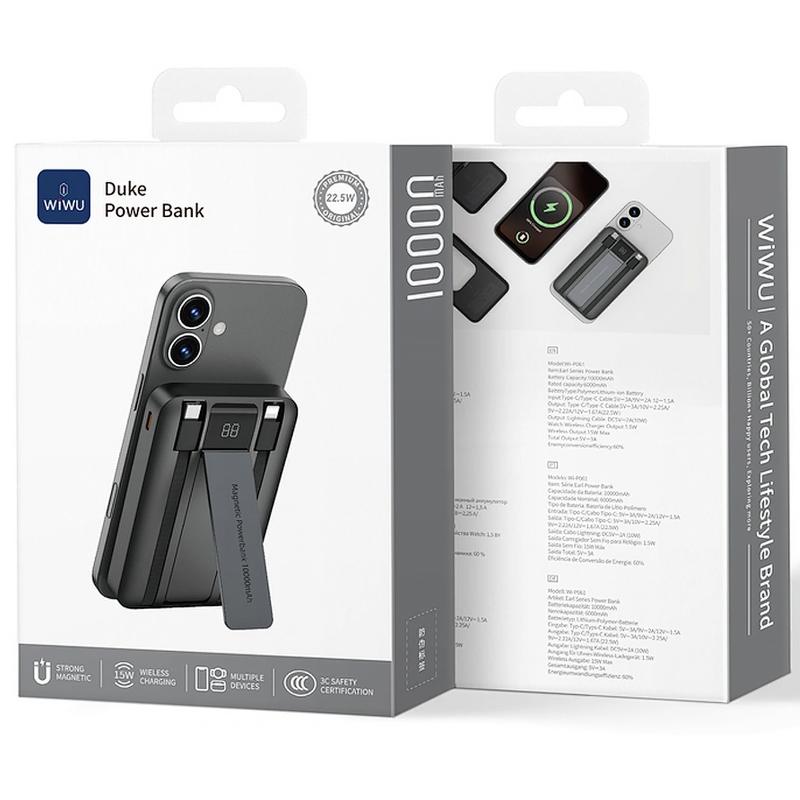 Портативний ЗП Power Bank WIWU Wi-P061 22.5W+PD20W з БЗП+iWatch with cable 10000 mAh на малюнкі №3