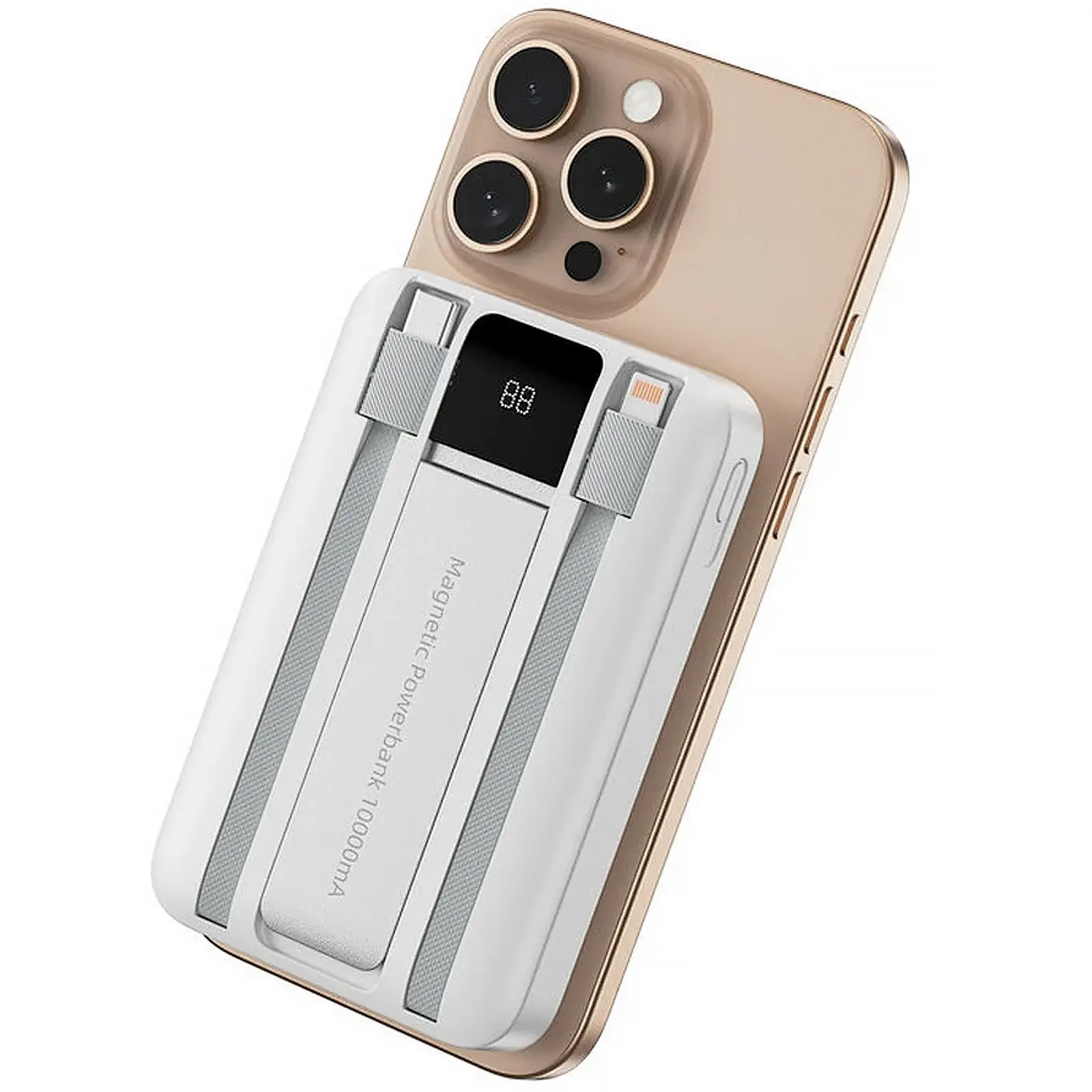 Портативний ЗП Power Bank WIWU Wi-P061 22.5W+PD20W з БЗП+iWatch with cable 10000 mAh, White, купити оптом з доставкою