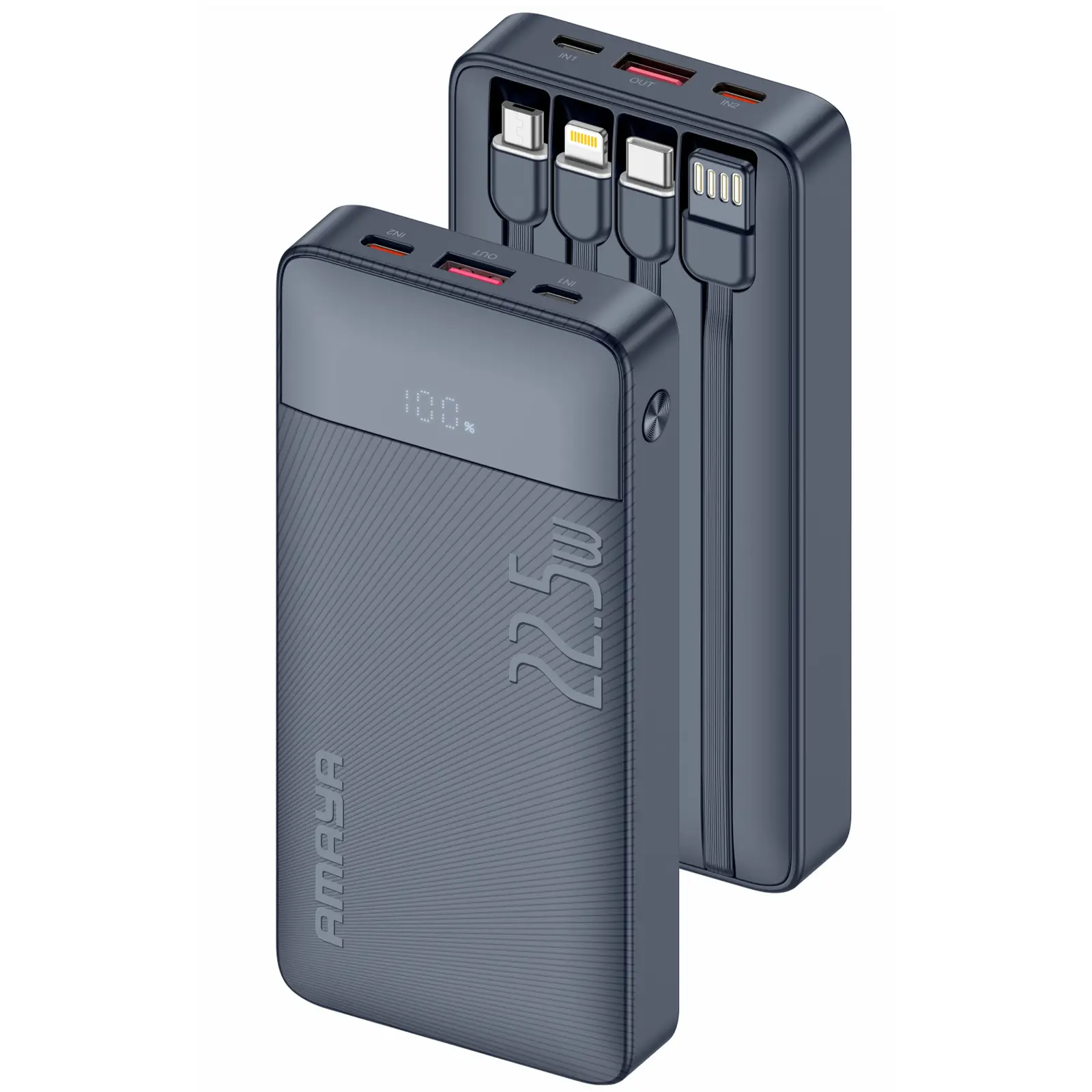 Портативное ЗУ Power Bank Amaya F129 22.5W with cable 10000 mAh, Black, купить оптом с доставкой