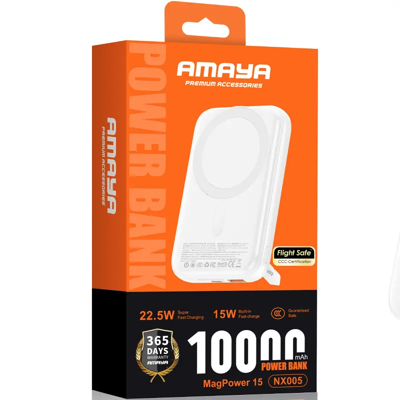 Портативное ЗУ Power Bank Amaya NX005 22.5W с БЗУ 10000 mAh, White 1, купить оптом с доставкой