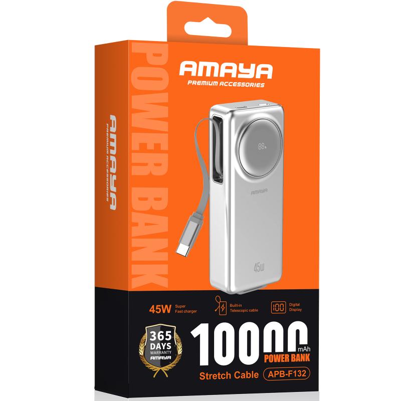 Портативний ЗП Power Bank Amaya F132 45W with display and cable 10000 mAh на малюнкі №2