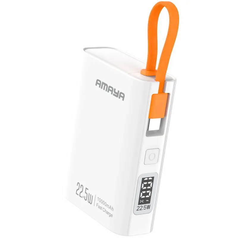 Портативное ЗУ Power Bank Amaya FD50 22.5W with display and cable 10000 mAh, White, купить оптом с доставкой