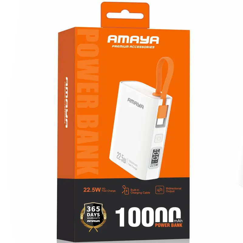 Портативное ЗУ Power Bank Amaya FD50 22.5W with display and cable 10000 mAh, White 1, купить оптом с доставкой