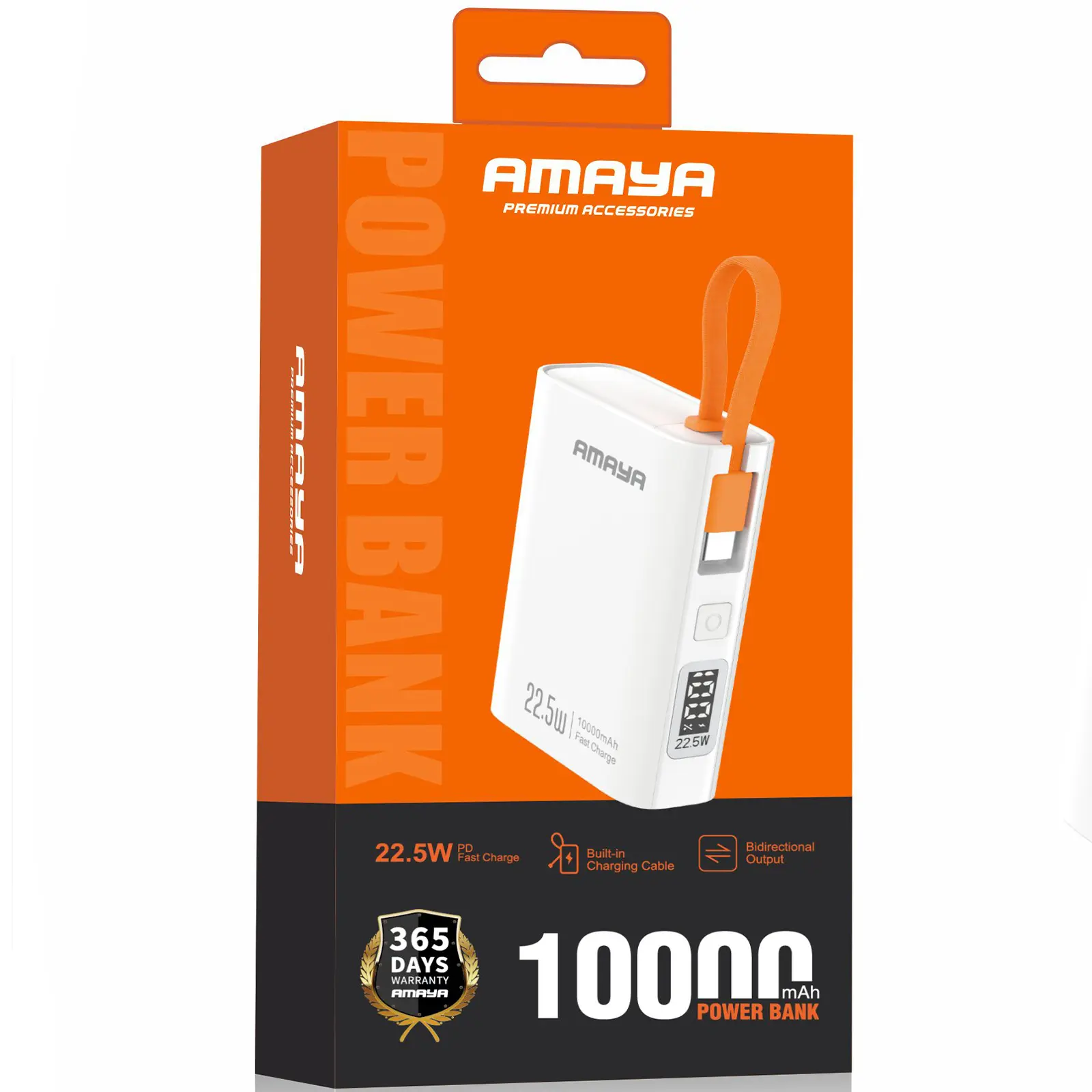Портативное ЗУ Power Bank Amaya FD50 22.5W with display and cable 10000 mAh, White 1, купить оптом с доставкой
