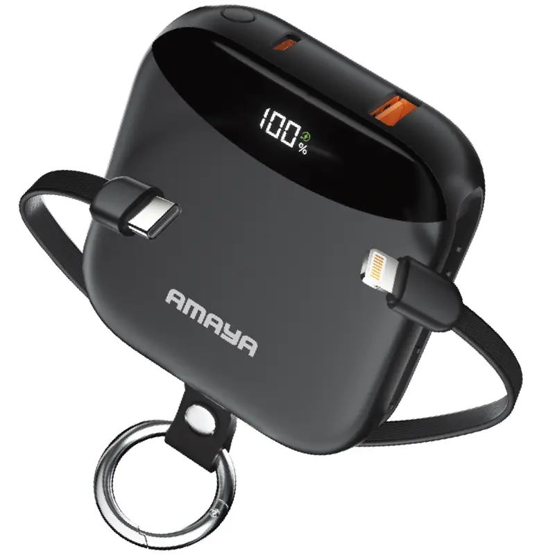 Портативное ЗУ Power Bank Amaya F150 22.5W with display and cable 10000 mAh, Black, купить оптом с доставкой