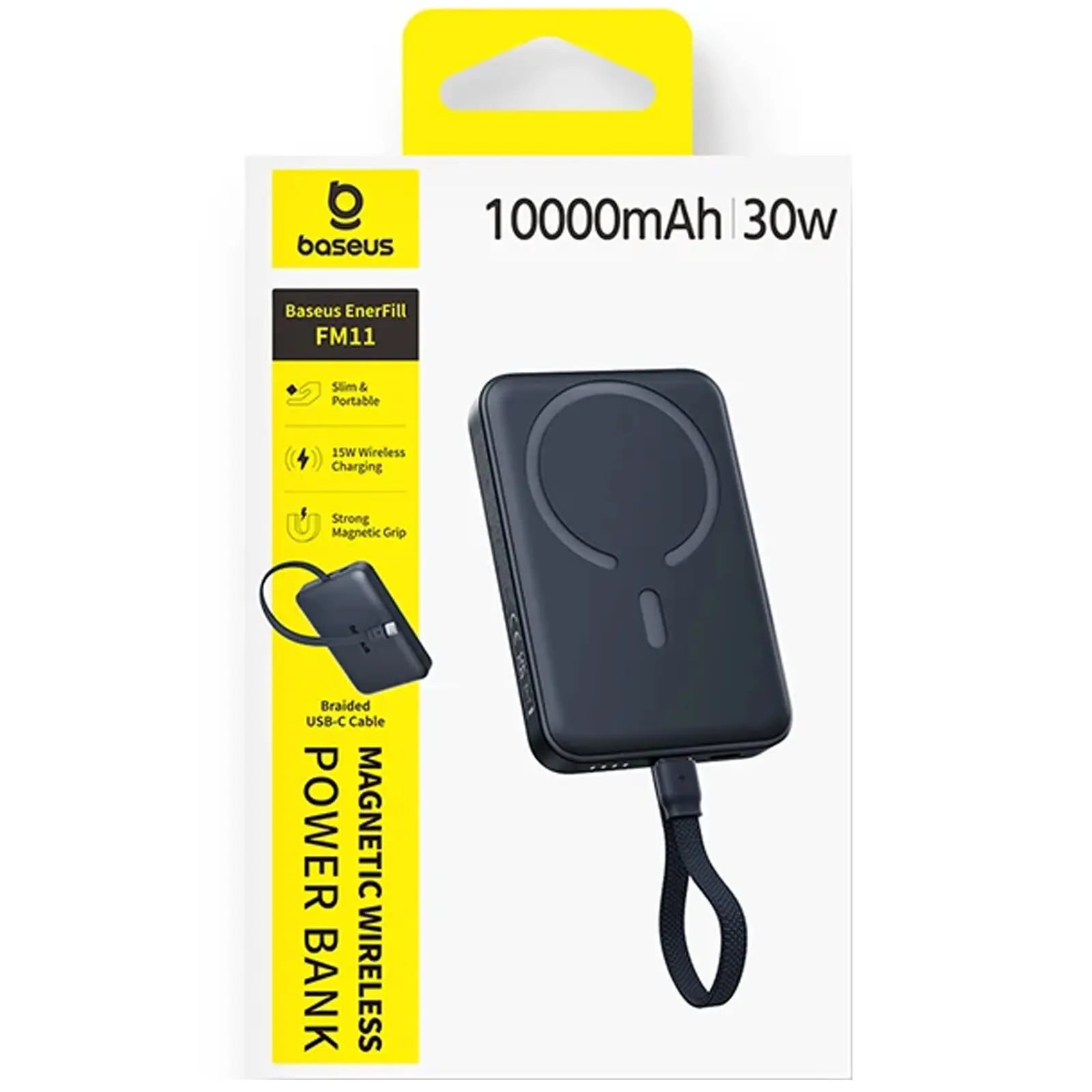 Портативное ЗУ Power Bank Baseus EnerFill FM11 30W с БЗУ with cable 10000mAh (E00289), Cosmic Black 2, купить оптом с доставкой