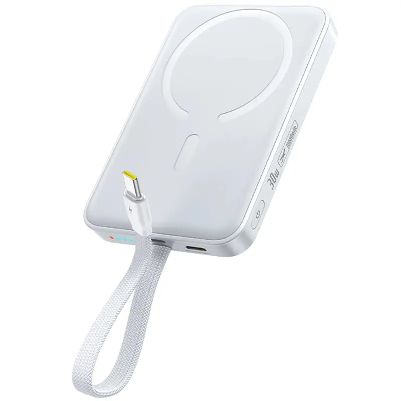 Портативное ЗУ Power Bank Baseus EnerFill FM11 30W с БЗУ with cable 10000mAh (E00289), Moon White, купить оптом с доставкой