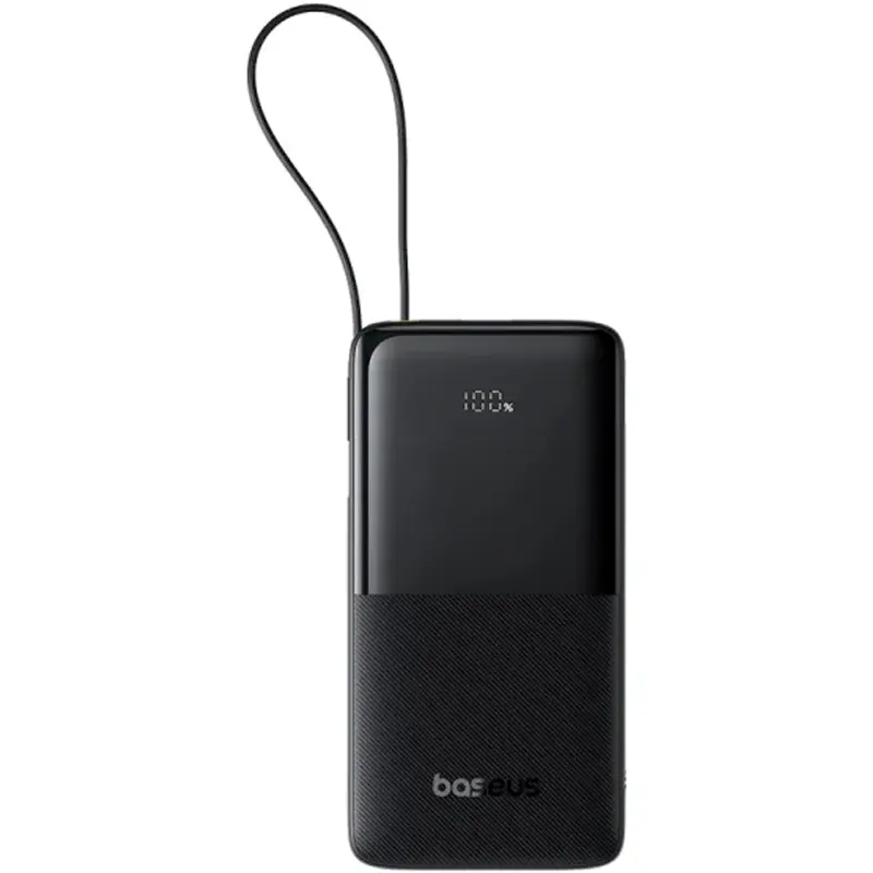 Портативное ЗУ Power Bank Baseus Bipow 2 Digital Display PD20W with cable 10000 mAh (P10077101113), Cluster Black, купить оптом с доставкой