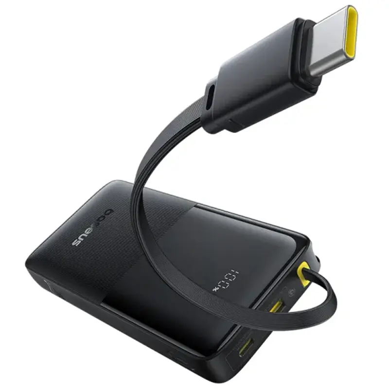 Портативное ЗУ Power Bank Baseus Bipow 2 Digital Display PD20W with cable 10000 mAh (P10077101113), Cluster Black 2, купить оптом с доставкой