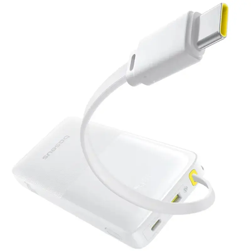 Портативное ЗУ Power Bank Baseus Bipow 2 Digital Display PD20W with cable 10000 mAh (P10077101113), Moon White 2, купить оптом с доставкой