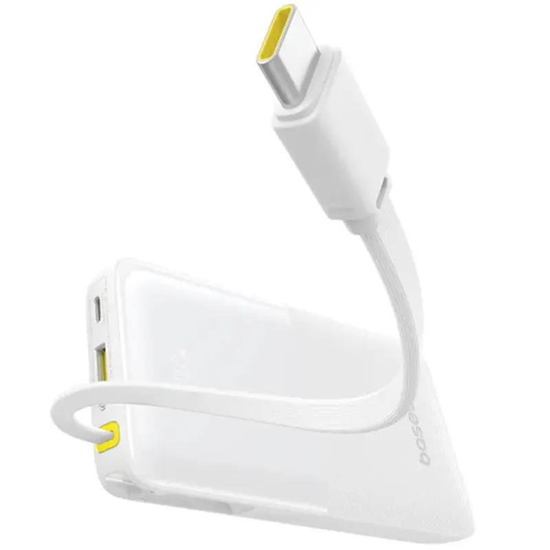 Портативное ЗУ Power Bank Baseus Bipow 2 Digital Display PD20W with cable 10000 mAh (P10077101113), Moon White 5, купить оптом с доставкой