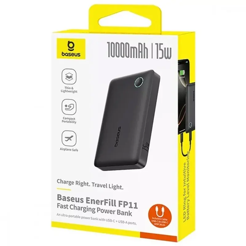 Портативное ЗУ Power Bank Baseus EnerFill FP11 15W 10000 mAh (P1008210C123), Cosmic Black 1, купить оптом с доставкой