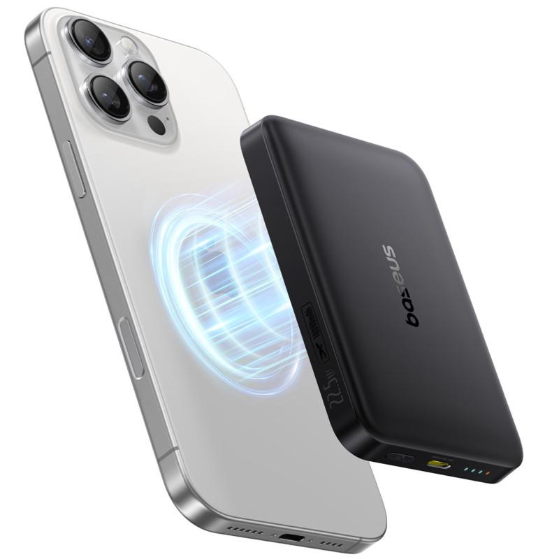 Портативное ЗУ Power Bank Baseus EnerFill FM12 Qi2 Magnetic 22.5W с БЗУ 10000mAh (E00285) на картинке №3