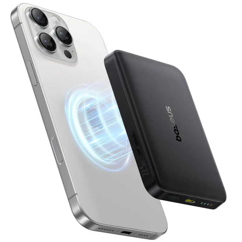 Портативное ЗУ Power Bank Baseus EnerFill FM12 Qi2 Magnetic 22.5W с БЗУ 10000mAh (E00285), Cosmic Black 2, купить оптом с доставкой