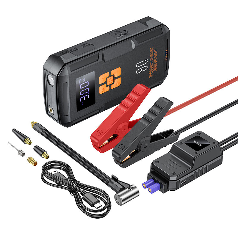Пусковий пристрій (бустер) для автомобіля Hoco QS2 Land Jump Starter and Air Pump 8000 mAh на малюнкі №6
