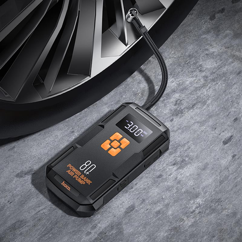 Пусковий пристрій (бустер) для автомобіля Hoco QS2 Land Jump Starter and Air Pump 8000 mAh на малюнкі №7