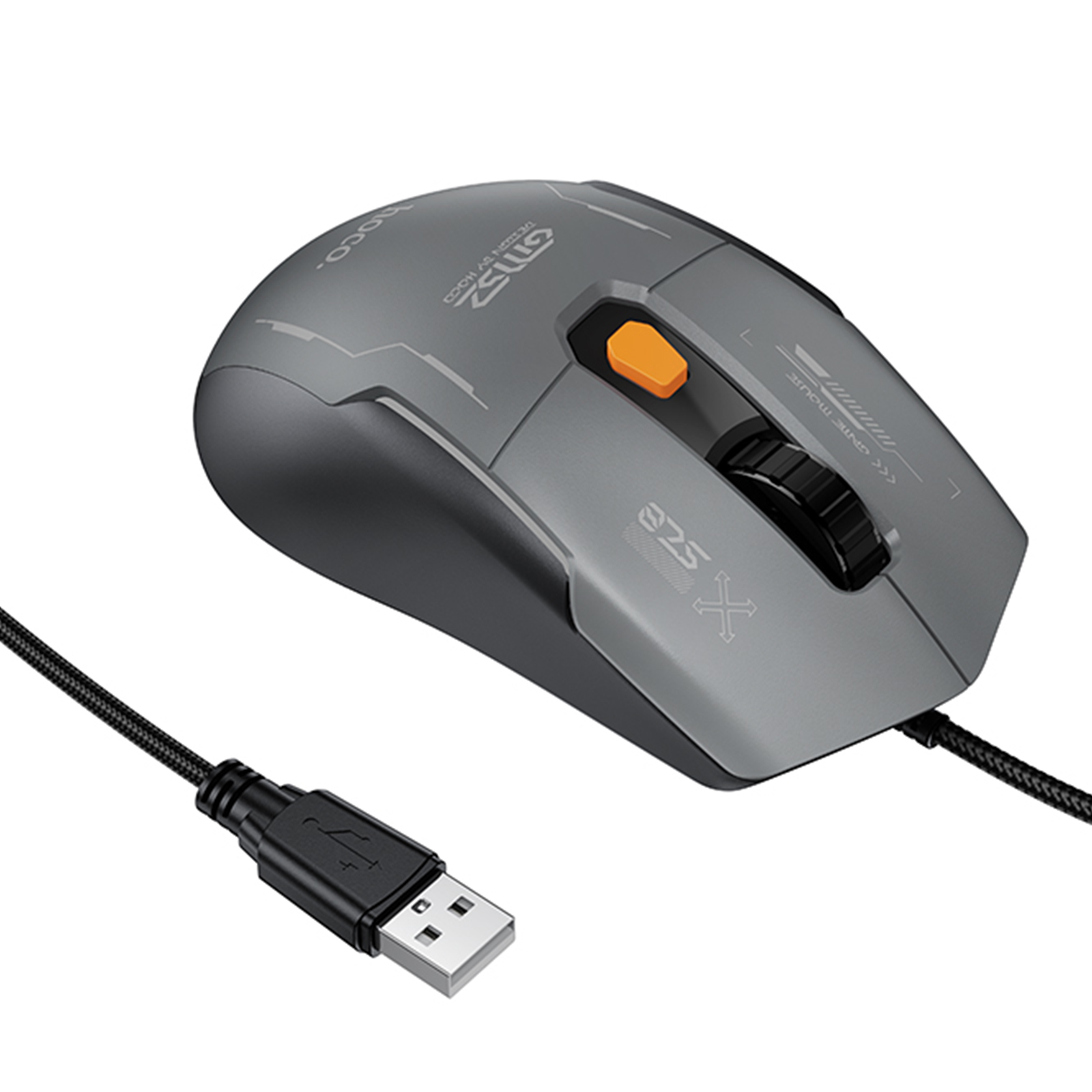 Миша дротова Hoco GM52 Reddy RGB, Black / Gray 3, купити оптом з доставкою