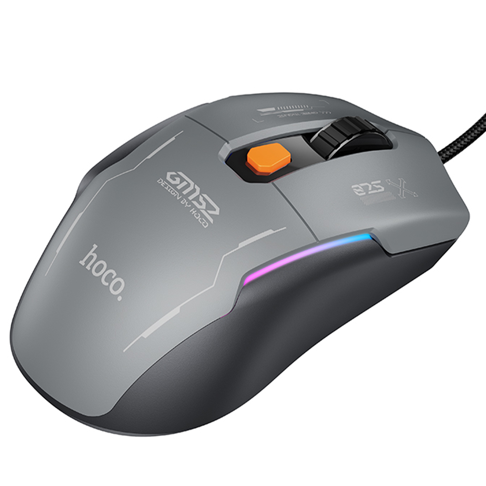 Миша дротова Hoco GM52 Reddy RGB, Black / Gray 5, купити оптом з доставкою