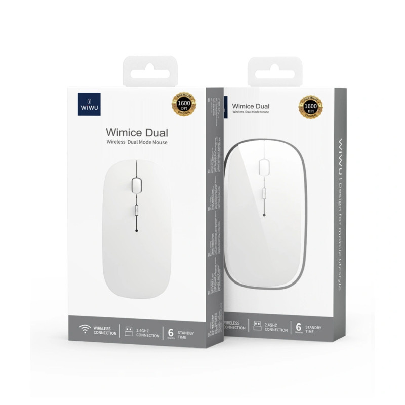 Бездротова миша WIWU Crystal WM101 Pro Pearl 2.4G+bluetooth dual-mode на малюнкі №6