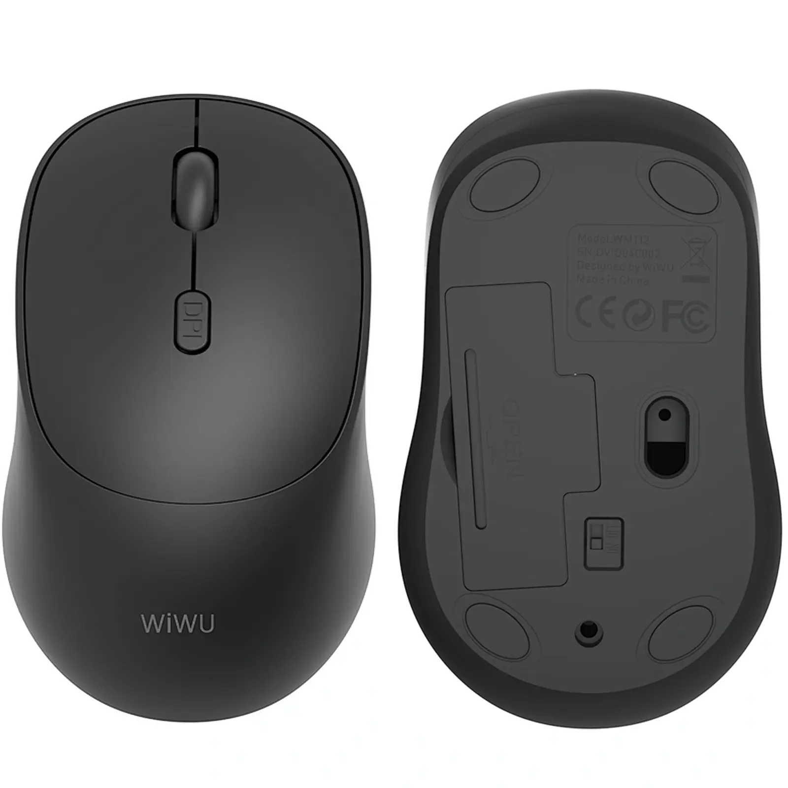 Мышь беспроводная WIWU WM112 2.4G, Black 4, купить оптом с доставкой