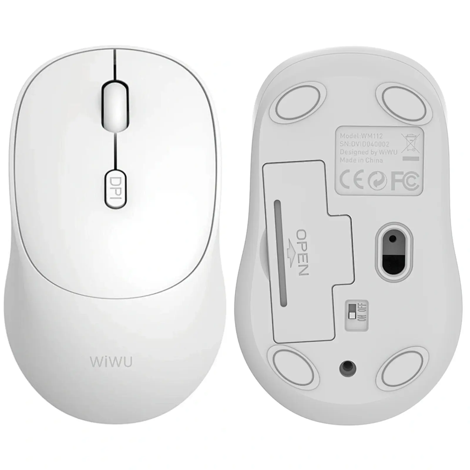 Мышь беспроводная WIWU WM112 2.4G, White 4, купить оптом с доставкой