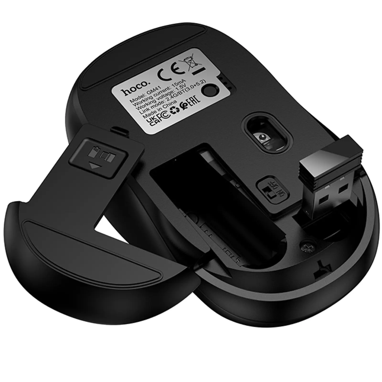 Миша бездротова Hoco GM41 Exciting Bluetooth + 2.4G, Black 3, купити оптом з доставкою