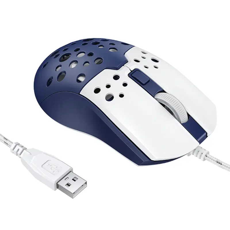 Мышь проводная Hoco GM51 Sky Luminous, White / Blue 1, купить оптом с доставкой