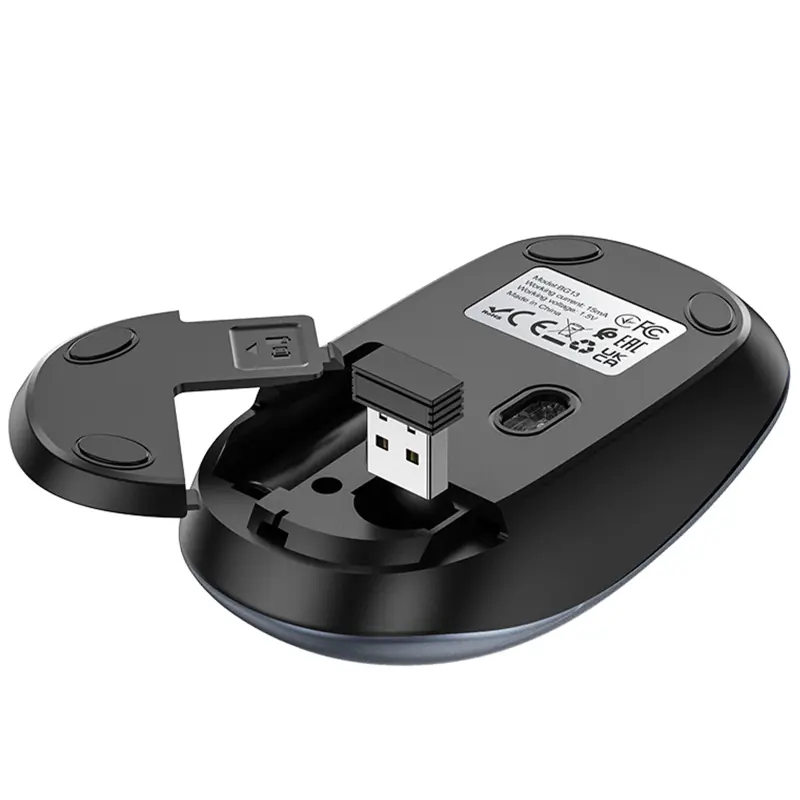 Миша бездротова Borofone BG13 Winner 2.4G, Black / Metal gray 2, купити оптом з доставкою