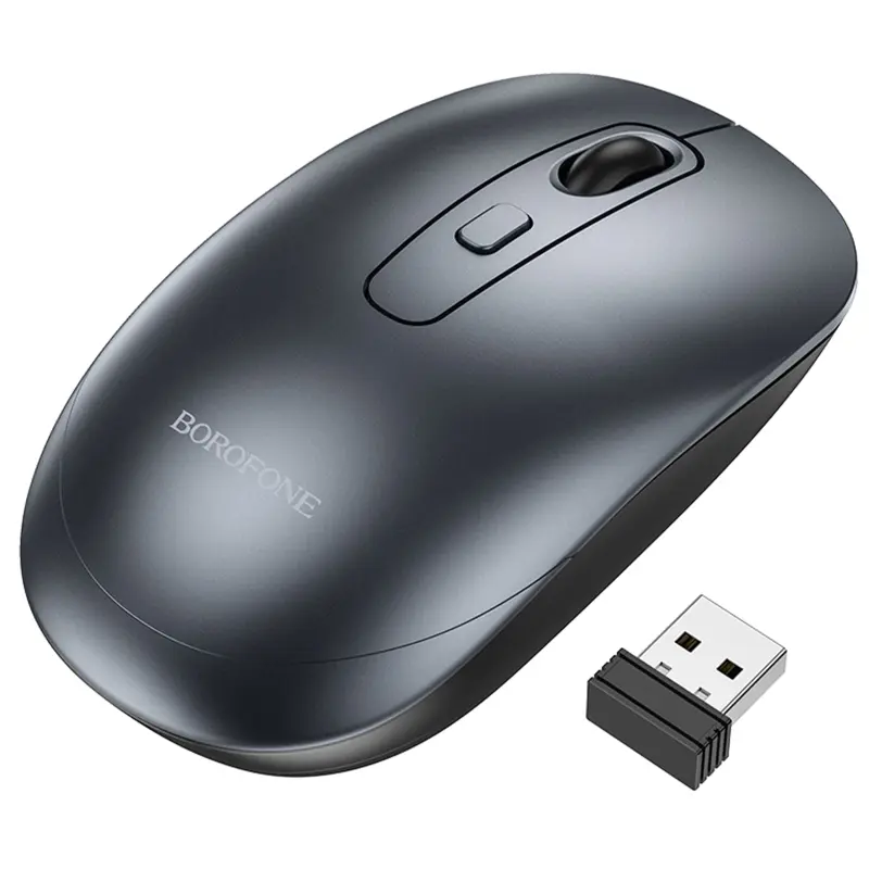Миша бездротова Borofone BG13 Winner 2.4G, Black / Metal gray 5, купити оптом з доставкою