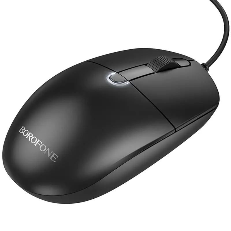 Мышь проводная Borofone BG17 Morning, Black 5, купить оптом с доставкой