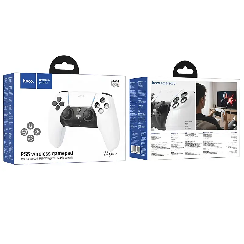 Игровой джойстик геймпад Hoco GA32 Dragon for PS5, White 2, купить оптом с доставкой