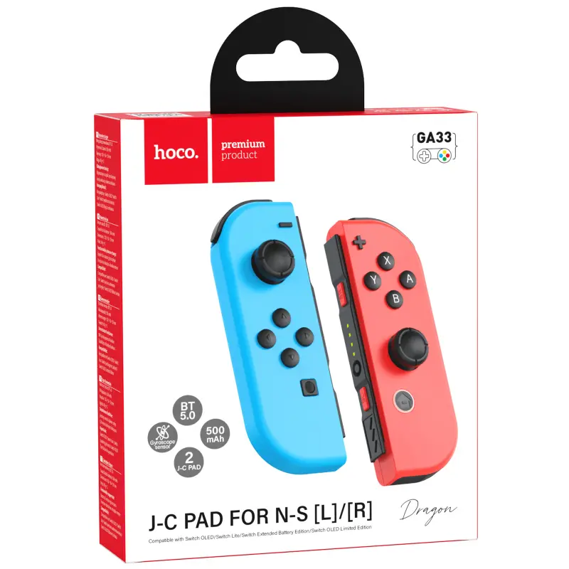 Беспроводной контроллер Hoco GA33 Dragon for Nintendo Switch (500mAh), Red Blue 1, купить оптом с доставкой