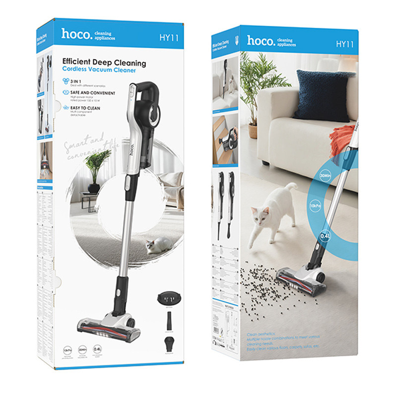 Беспроводной аккумуляторный пылесос Hoco HY11 with roller brush на картинке №5