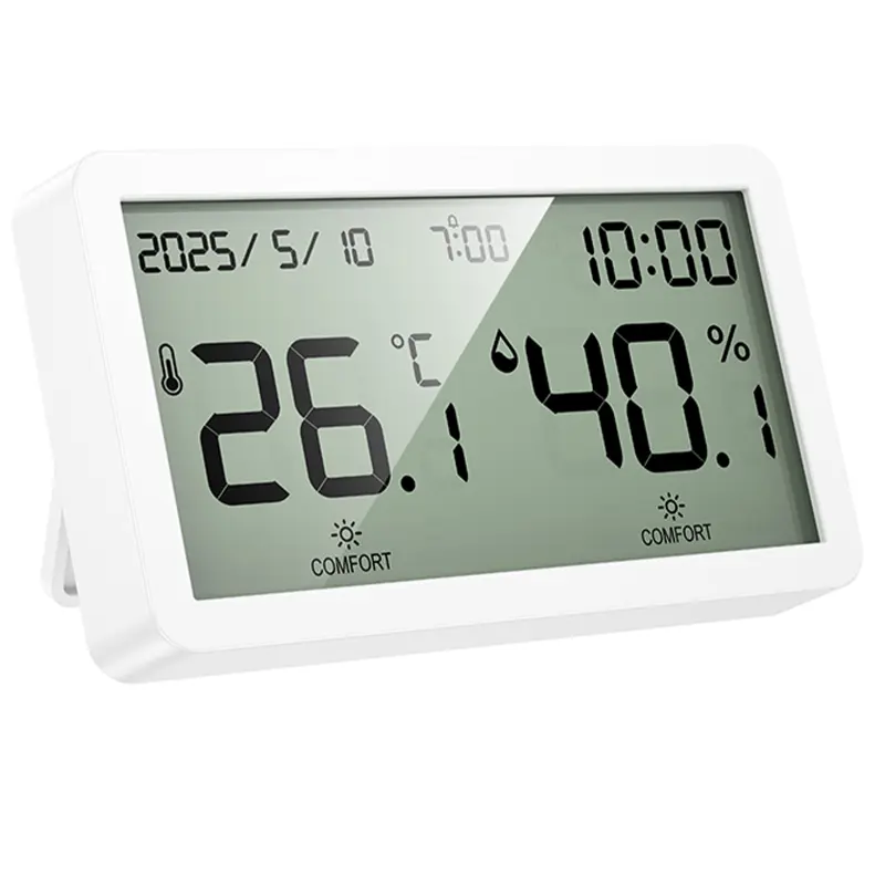 Электронный термогигрометр + часы Hoco HX42 Indoor, White, купить оптом с доставкой