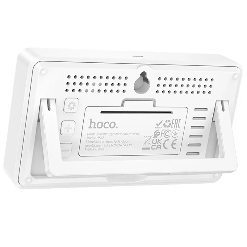 Электронный термогигрометр + часы Hoco HX42 Indoor, White 2, купить оптом с доставкой
