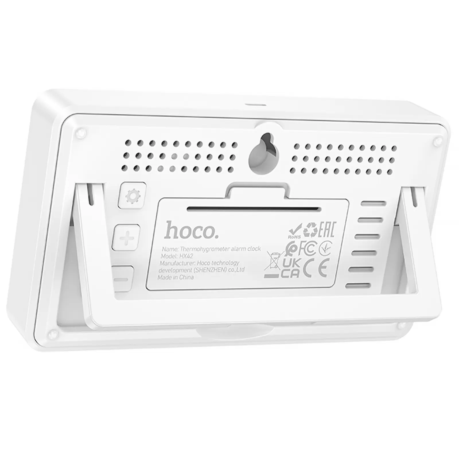 Электронный термогигрометр + часы Hoco HX42 Indoor, White 2, купить оптом с доставкой