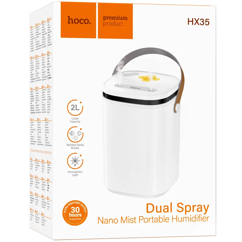 Уцінка Зволожувач повітря Hoco HX35 Mist 2L double spray, М'ята упаковка / White 2, купити оптом з доставкою