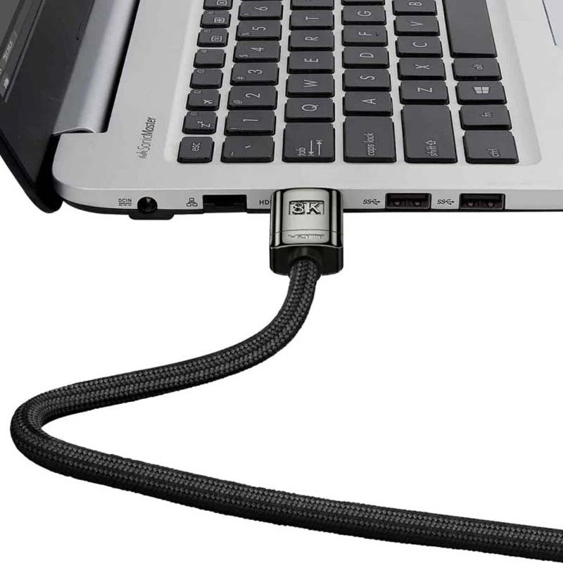 Дата кабель Baseus HDMI High Definition Series 8KHDMI To 8KHDMI (Zinc alloy) (1m) (WKGQ000001)) дивитися фото №4