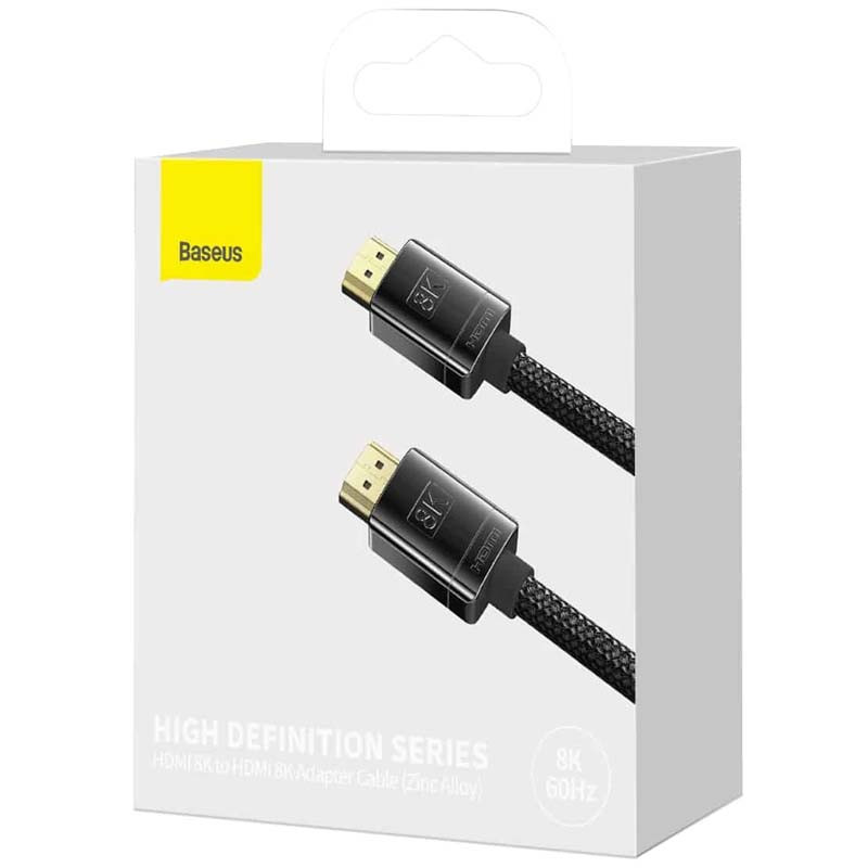 Дата кабель Baseus HDMI High Definition Series 8KHDMI To 8KHDMI (Zinc alloy) (1m) (WKGQ000001)) дивитися фото №5