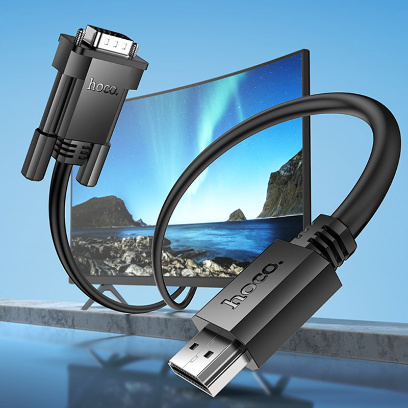 Дата кабель Hoco US12 HDTV male to VGA male HD (2m) на малюнкі №7