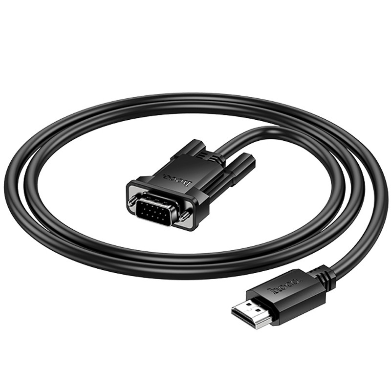 Дата кабель Hoco US12 HDTV male to VGA male HD (1m) на малюнкі №5