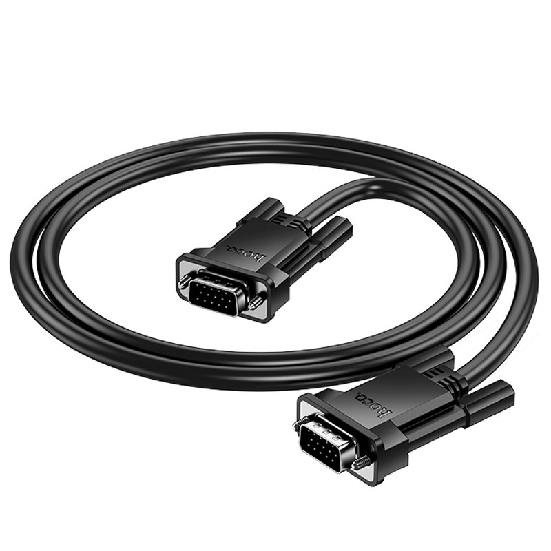 Дата кабель Hoco US11 VGA male to VGA male HD (1m) на картинке №5