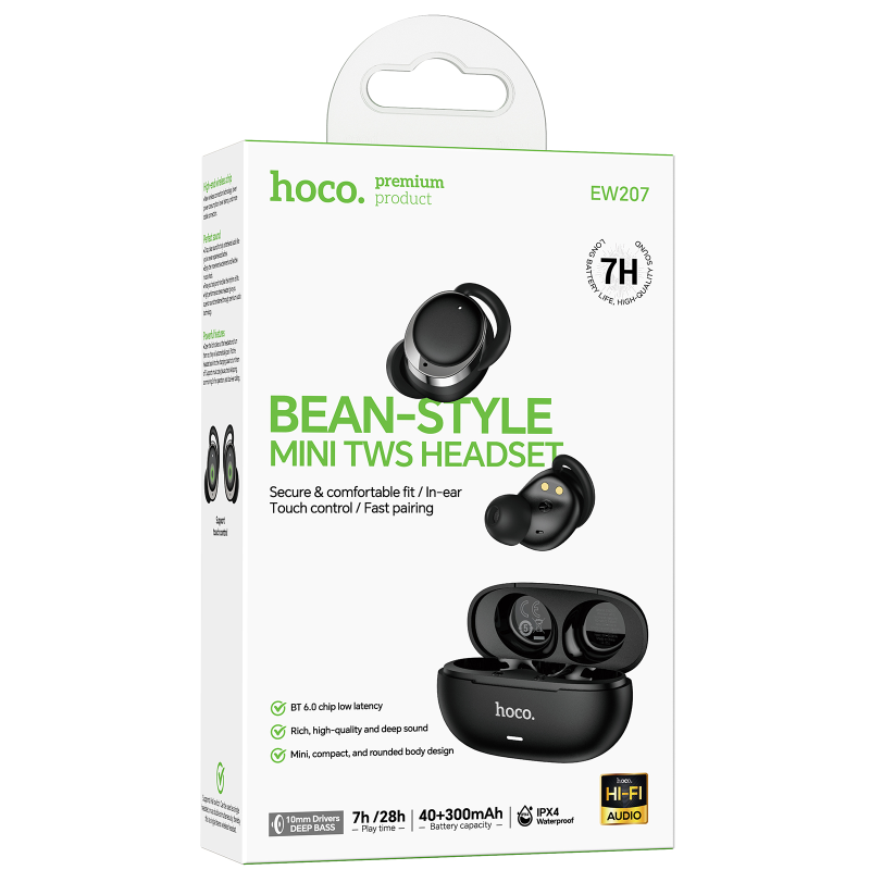 Беспроводные TWS наушники Hoco EW207 Sound, Black 1, купить оптом с доставкой