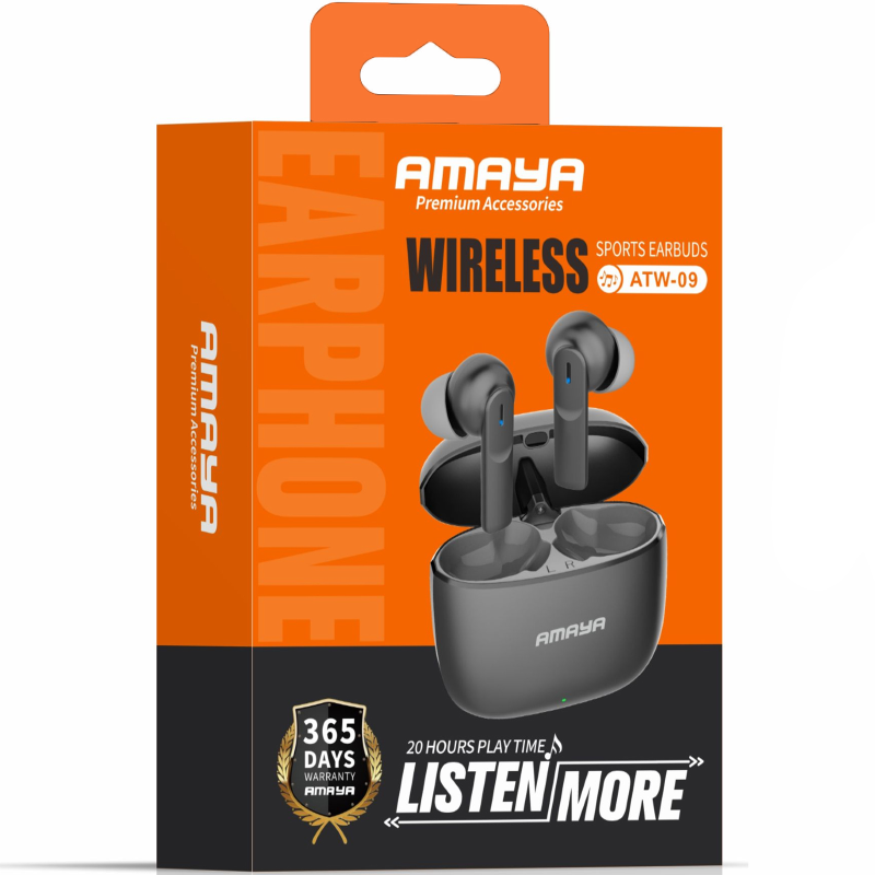 Беспроводные TWS наушники Amaya ATW-09 Metal case, Grey 1, купить оптом с доставкой