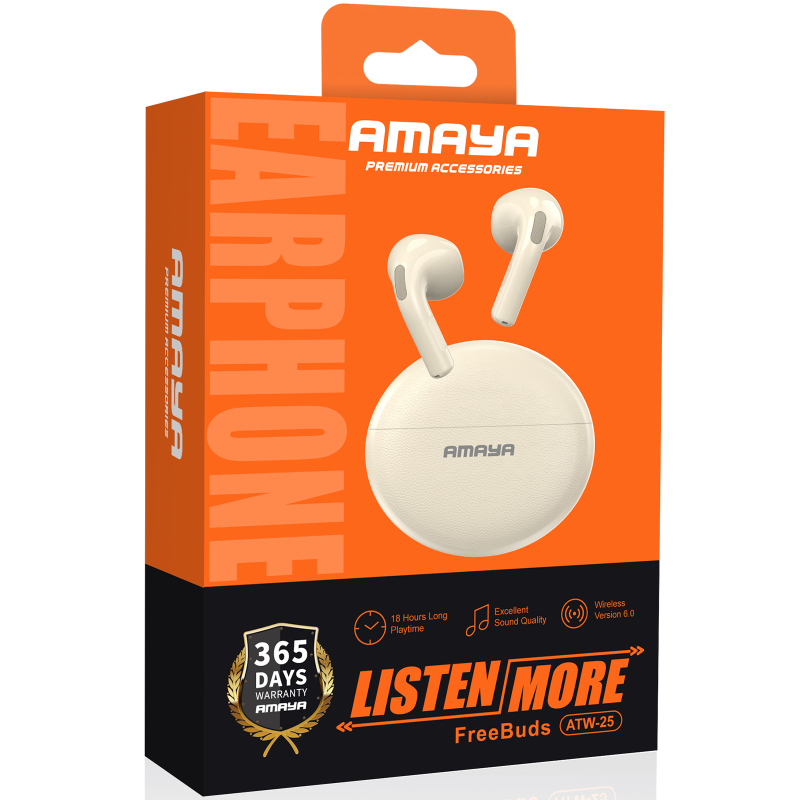 Беспроводные TWS наушники Amaya ATW-25, Biege 1, купить оптом с доставкой