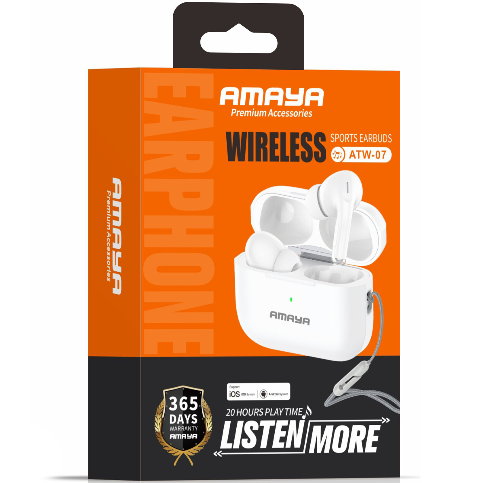 Беспроводные TWS наушники Amaya ATW-07, White 1, купить оптом с доставкой